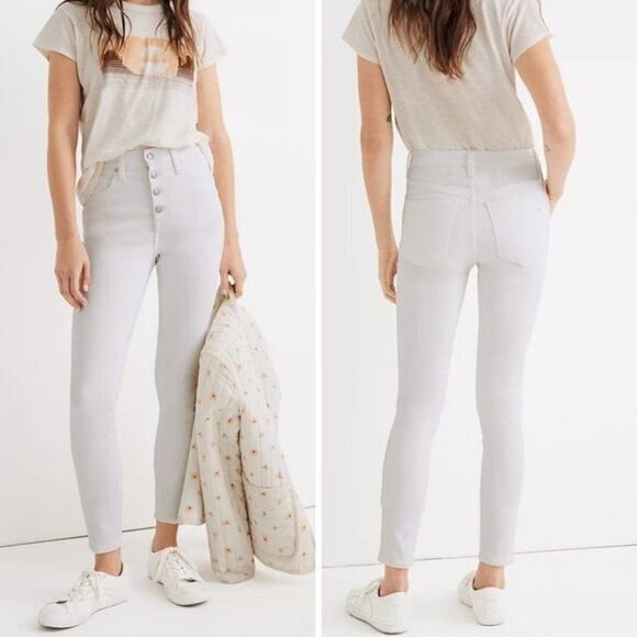 NEW 10" High-Rise Skinny Crop Jeans in Pure Whit, 24 - Picture 1 of 14